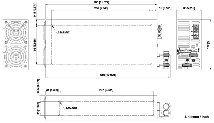 AE 1500W Outline Dimensions