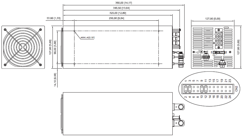 AE 3000W Outline Dimensions