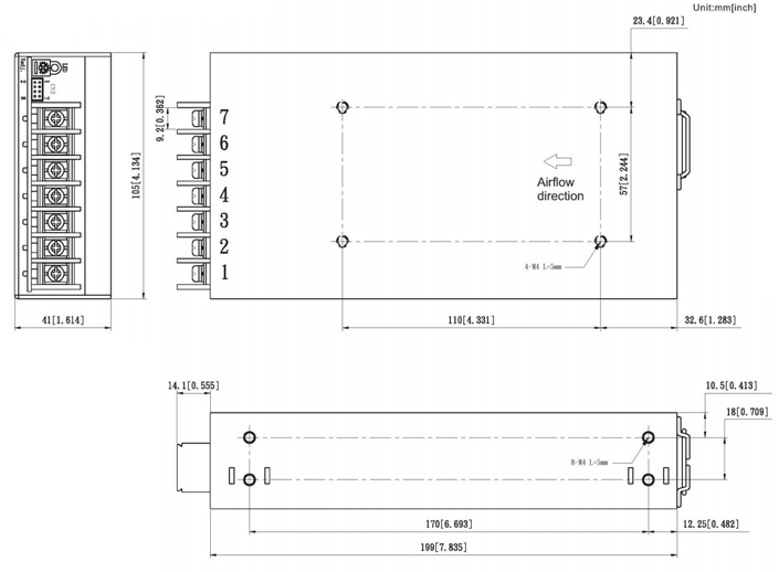 Cotek AK 450W Outline Dimensions