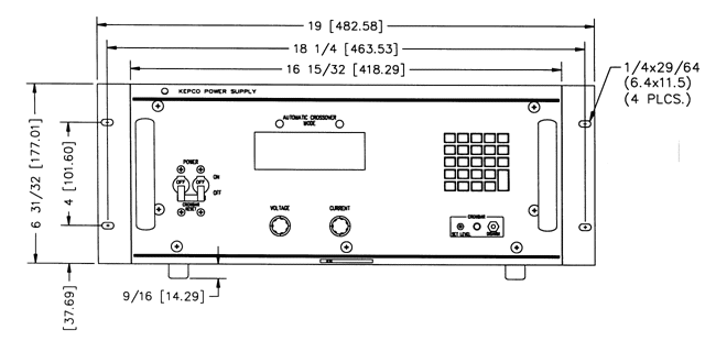Dimensions, Front View