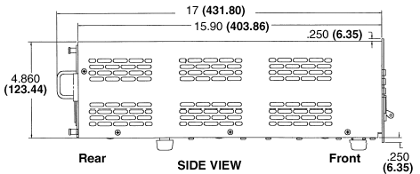 Half Rack BHK-MG Dimensions, Side View
