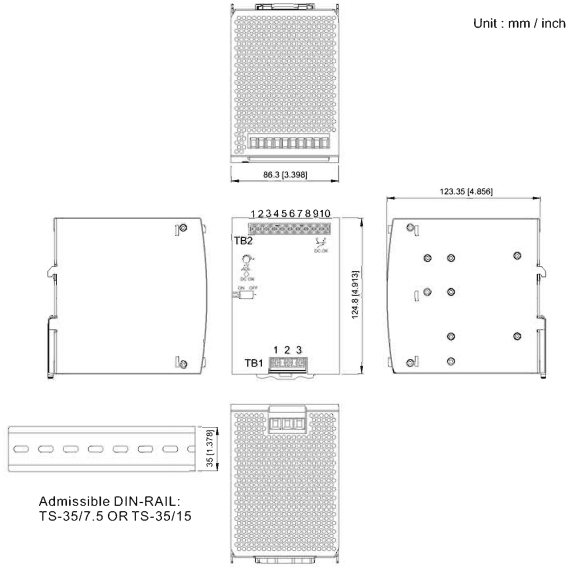 DV 480W Outline Dimensions
