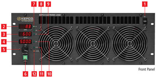 EL Load Front Panel Controls - Single Channel Unit