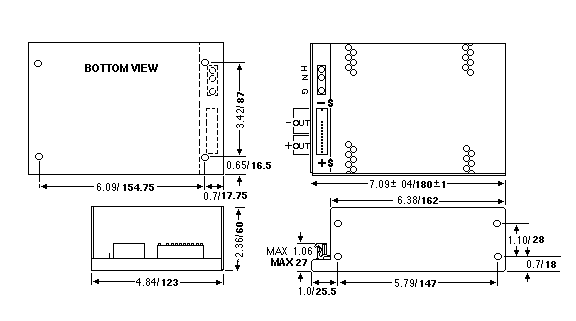 ERX 60W Dimensions