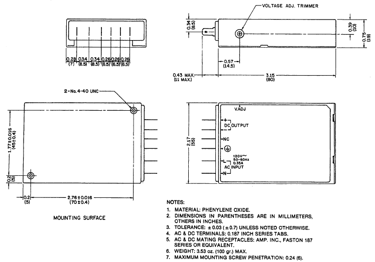 FMP 10W Dimensions