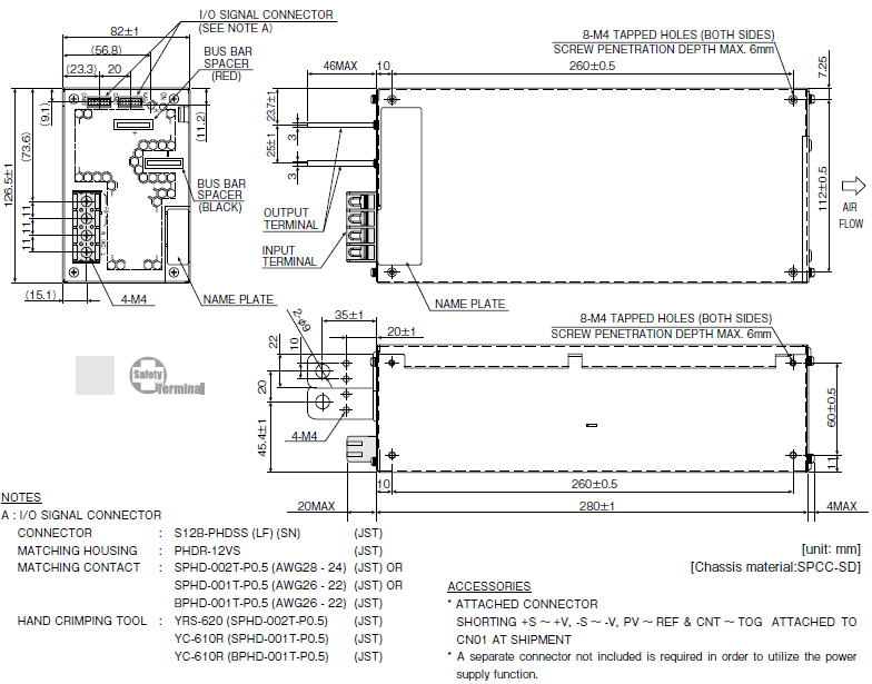 HWS 1500W Outline Dimensions