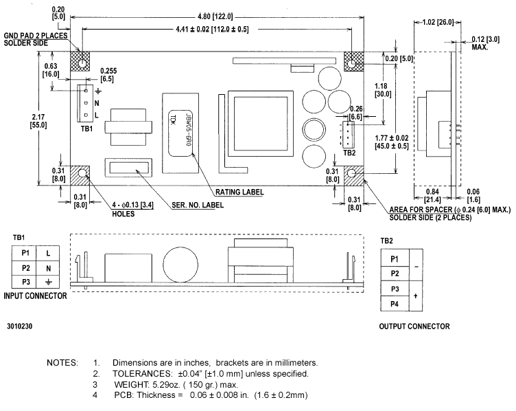 JBW 30W OUTLINE DIMENSION