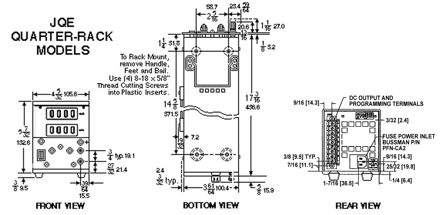JQE 1/4 RACK DIMESIONS