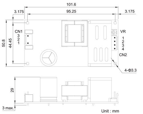 Cotek MP 45W Outline Dimensions