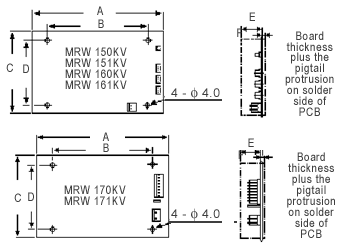 MRW 150/151/160/161//170/171KV Dimensions