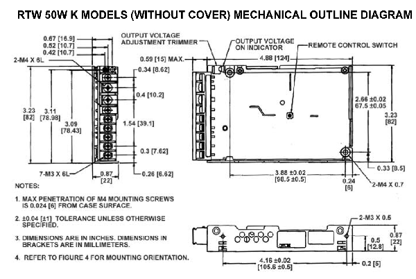 RTW 50W OUTLINE DIMENSION
