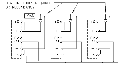 Typical Parallel Redundant Configuration showing Isolation diodes