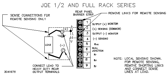JQE 1/2 and Full Rack Sense Connections