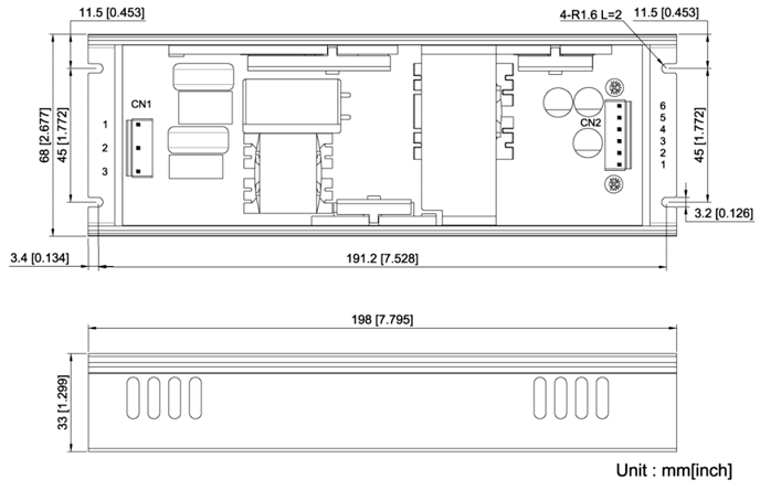 Cotek UP 150W Outline Dimensions