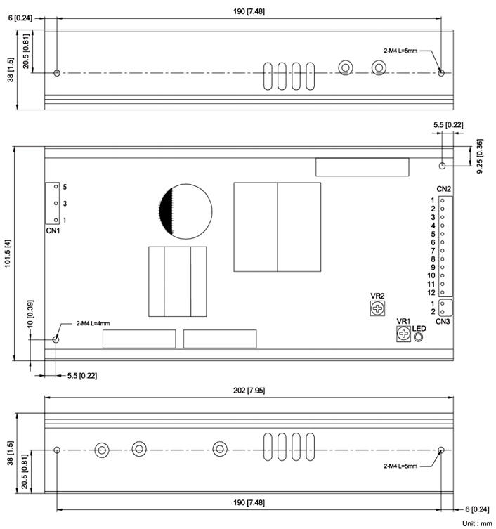 Cotek UP 200W Outline Dimensions